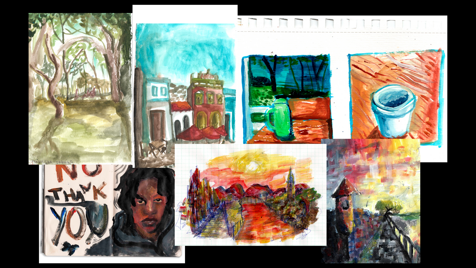 Aquarela e Acrílicas